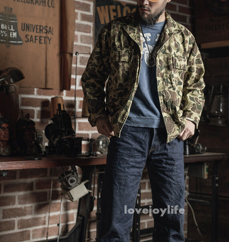 40s m-43 フロッグスキン　ダックハンター　ジャケット Bronson Army M-43 Camo Jacket Workwear Duck Hunter