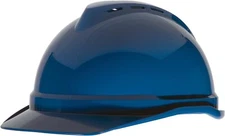 NEW Navy Blue MSA V-Gard 500 Vented 4 Point Ratchet Suspension Hard Hat