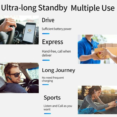 Auricolare Bluetooth Auricolare Wireless con Microfono per Guida Corsa Chiamate - Foto 6 di 14