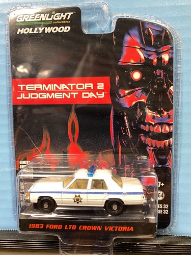 1/64 GREENLIGHT HOLLYWOOD TERMINATOR 2 JUDGMENT DAY 1983 FORD LTD POLICE CAR - Picture 1 of 2