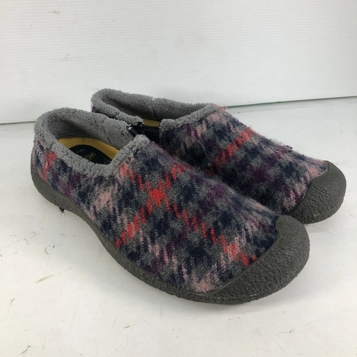 Keen 1023483 Howser Gray Purple Plaid Wool Slip On Slide House