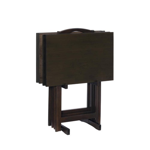 Linon Home Decor Folding Accent Tables 23.63" Rectangular Wood Frame (5-Pack) - Picture 6 of 9