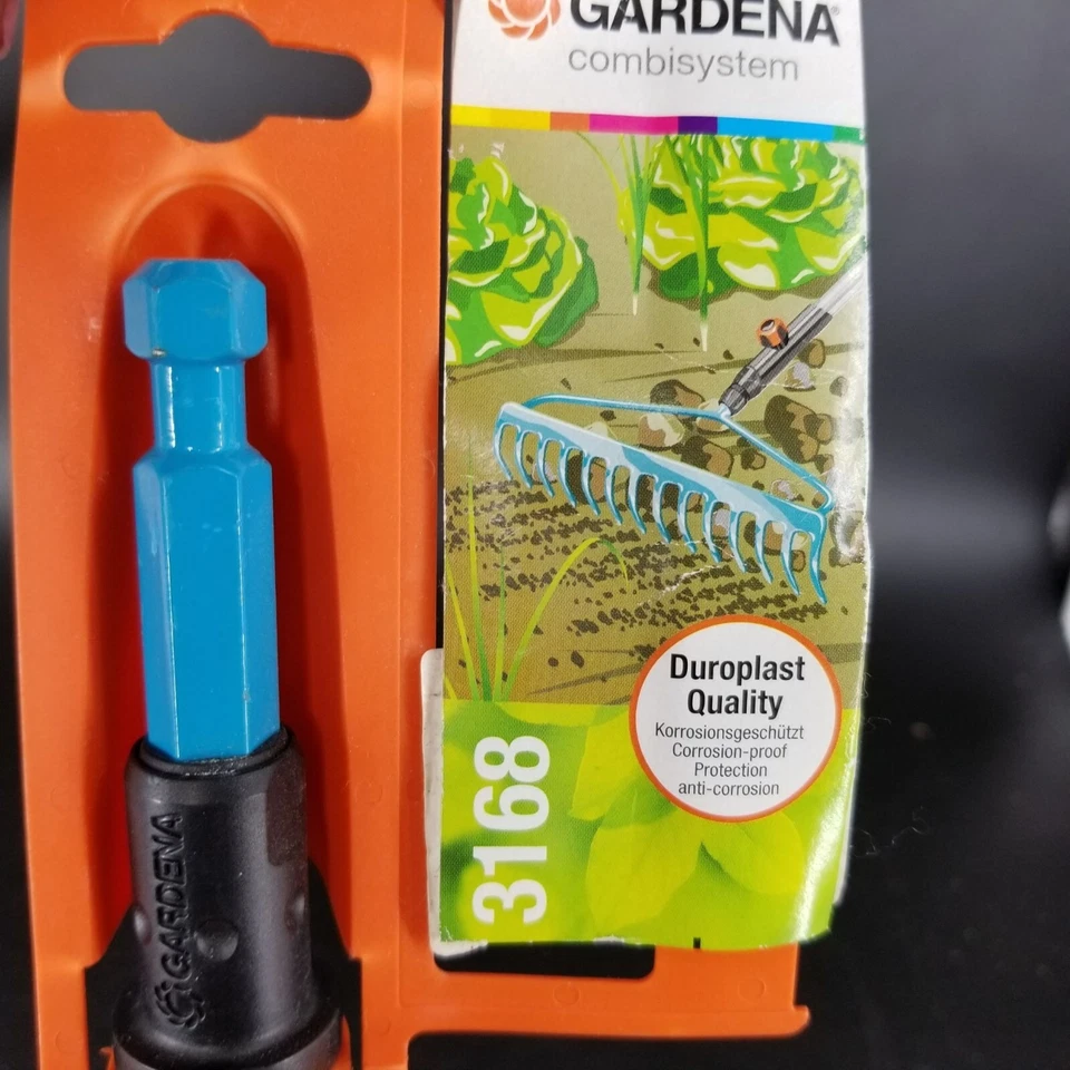 Rastrillo de arco de jardín Gardena herramienta de césped de 14 pulgadas 3168 sistema combinado de acero intercambiable Foto 3 de 4