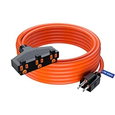 Extension Cord 25FT SJTW Multiple Outlets 14 Gauge Orange ETL Listed Power