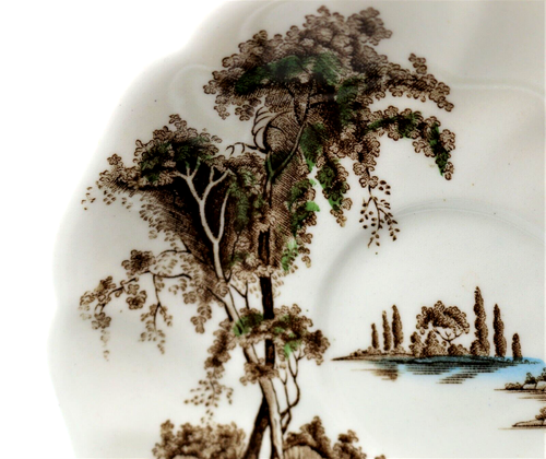 Johnson Brothers "The old mill" 5 1/2'' Saucer brown & cream pattern VTG England - Bild 5 von 7