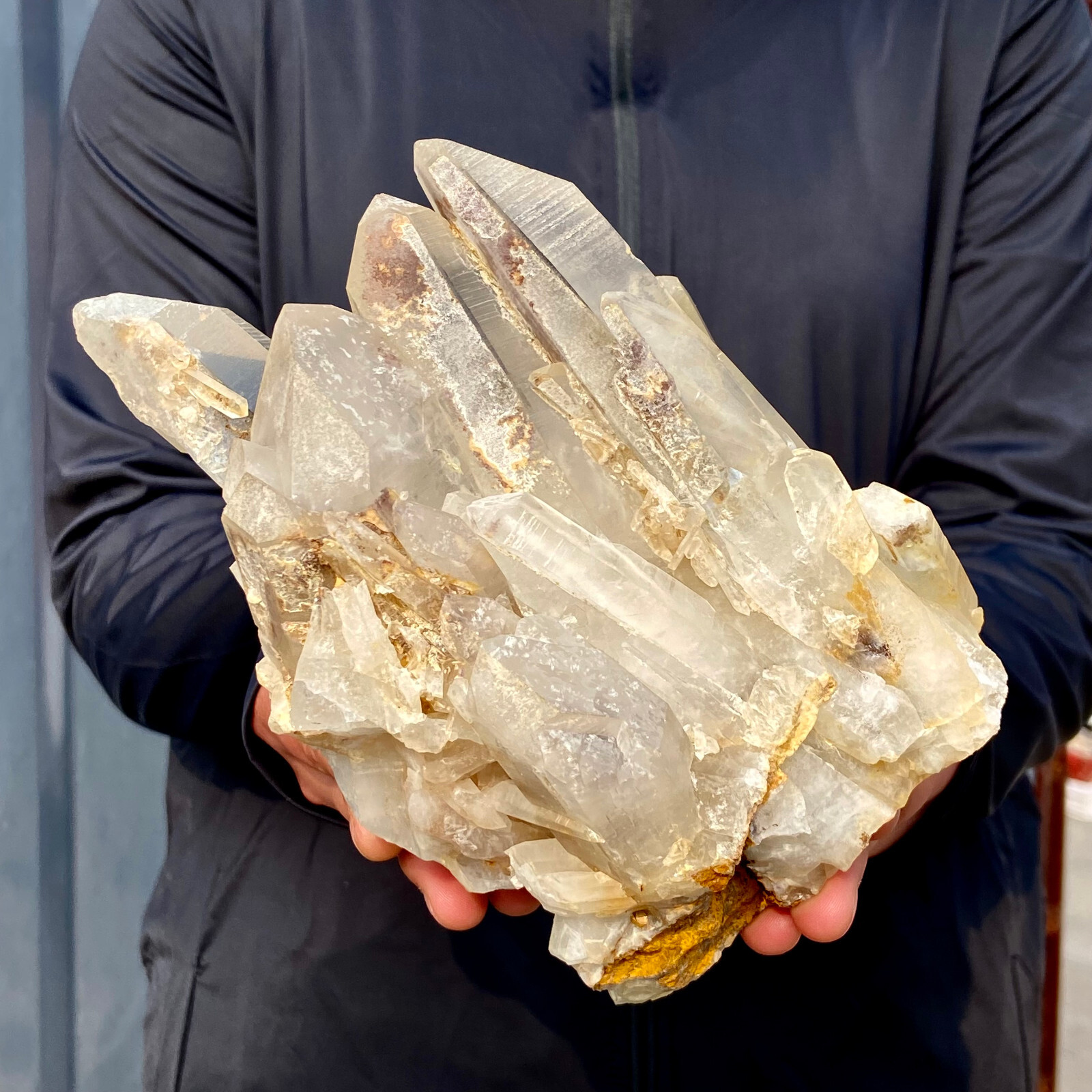 3.9LB A+++Large Natural white Crystal Himalayan quartz cluster /mineralsls