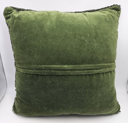 Chandler 4 Corners Green Wool Hand Hooked Moose Pillow Laura Megroz 16” EUC - Picture 5 of 10