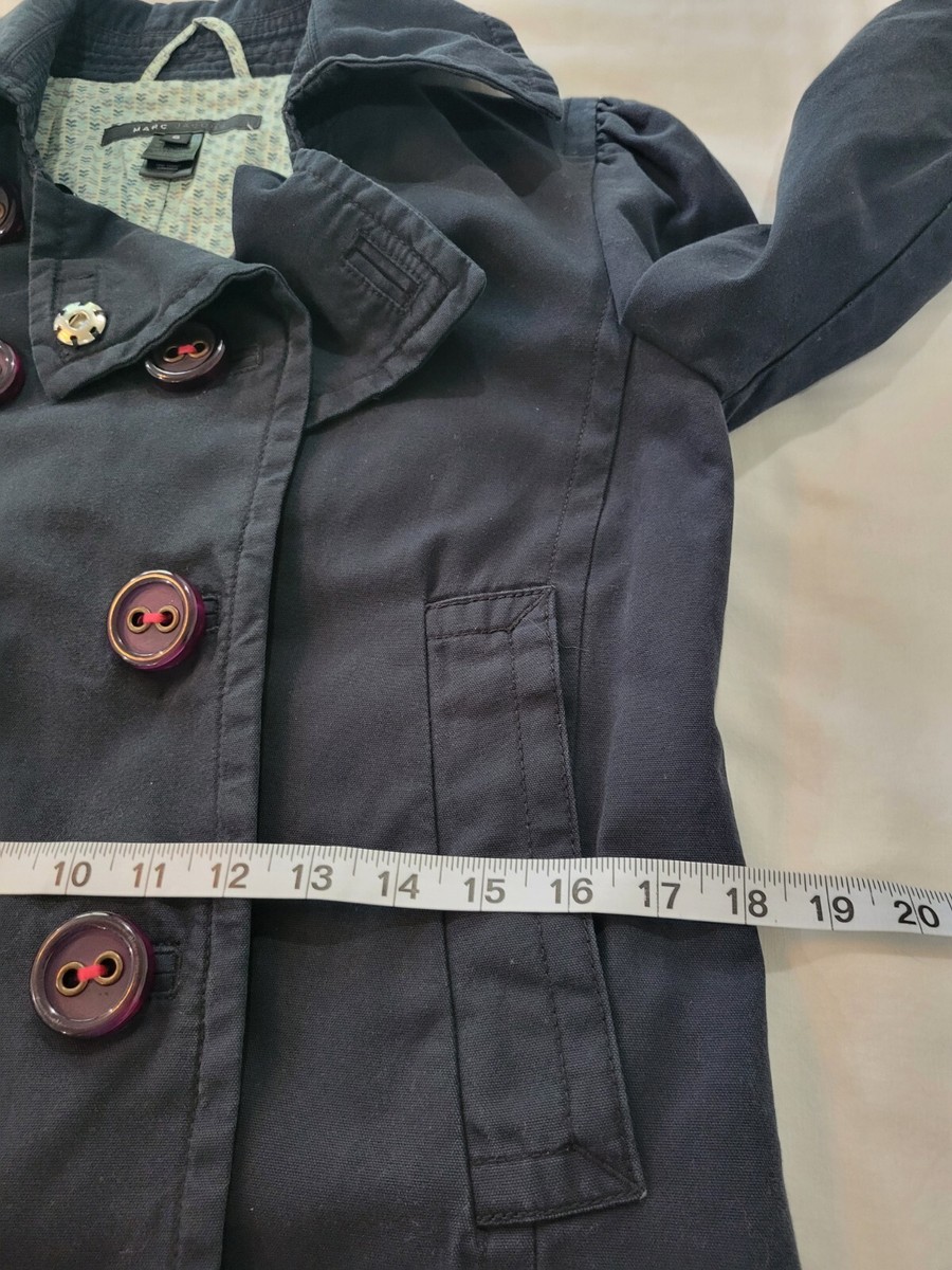 Marc Jacobs Cotton Jacket Size Small Navy Blue Snap Close