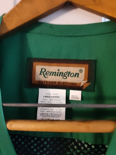 VTG Remington Green/ Black Mesh Hunting Vest Sz L - Picture 3 of 4