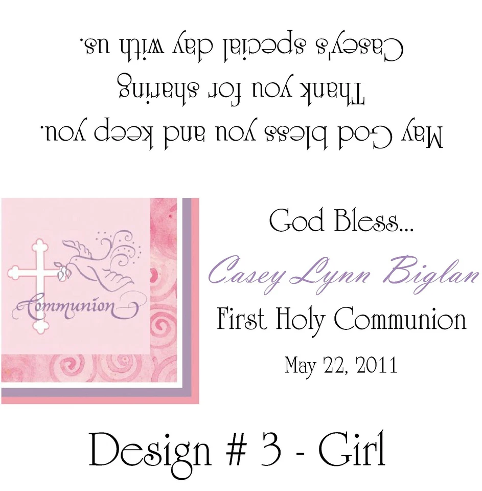 Envolturas de barra de caramelo de comunión/favores de fiesta de cumpleaños diseño de niña #1  Foto 3 de 4