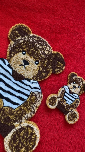Toalla para coser pequeña toalla de 4 pulgadas de largo oso bordado apliques parches de ropa - Vídeo 1 de 1