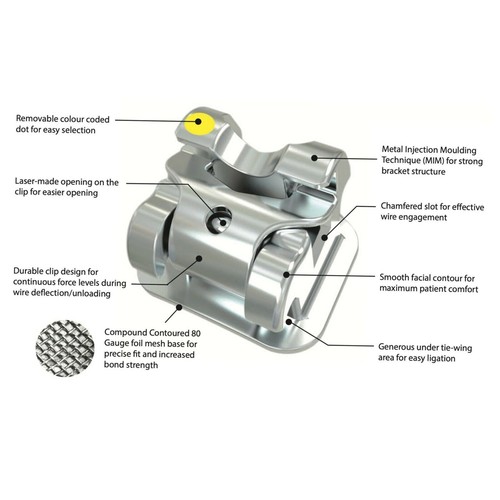 Soporte autoligable dental DAMON Q AO ortodoncia cerámica metal soporte Roth MBT - Imagen 15 de 151