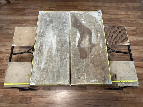 Vintage 1970'S Folding Handy Picnic Table & Chair Set Milwaukee Stamping Co - Picture 4 of 15