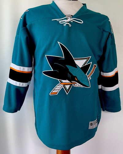 Reebok San Jose Sharks Stitched Youth Jersey Size L/XL /Adult Small