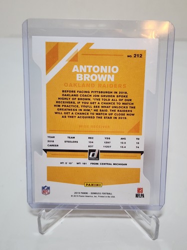 2019 Donruss Antonio Brown Gold Die Cut Variation Press Proof Raiders /25 - Picture 2 of 2