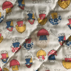 vintage 70s 80s umbrella cartoon baby blanket quilt 42x2 inches nursery novelty