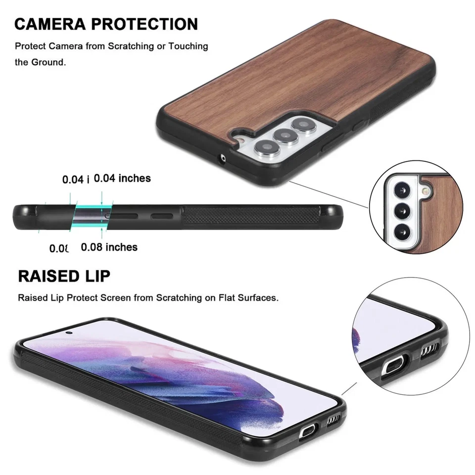 Custodia in legno per Samsung Galaxy A16 A26 A36 A56 4G 5G Cover per telefono - Immagine 3 di 4