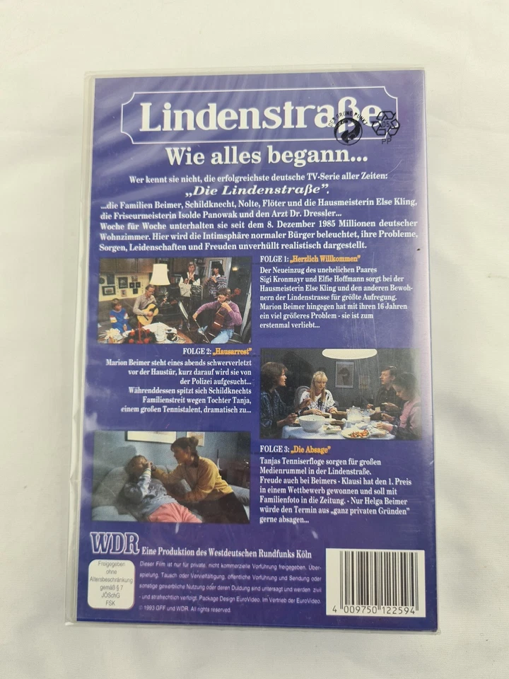 RARITÄT! Lindenstraße Wie alles begann.. Folge 1-3 VHS Kassette Neu (versiegelt) - Bild 2 von 3