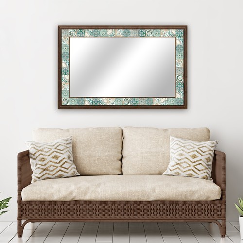 Handmade Mirror Wall Decor Hanging Wooden Frame Natural Stone Home Decor Gift - Picture 104 of 146