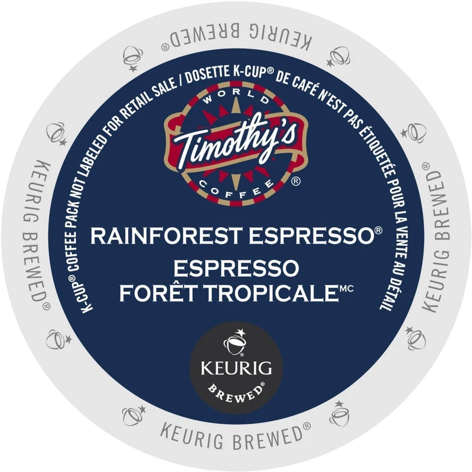 Timothy's Rainforest Espresso Extra Bold Coffee 24 to 144 K cups Pick Any Size - Image 3 of 4