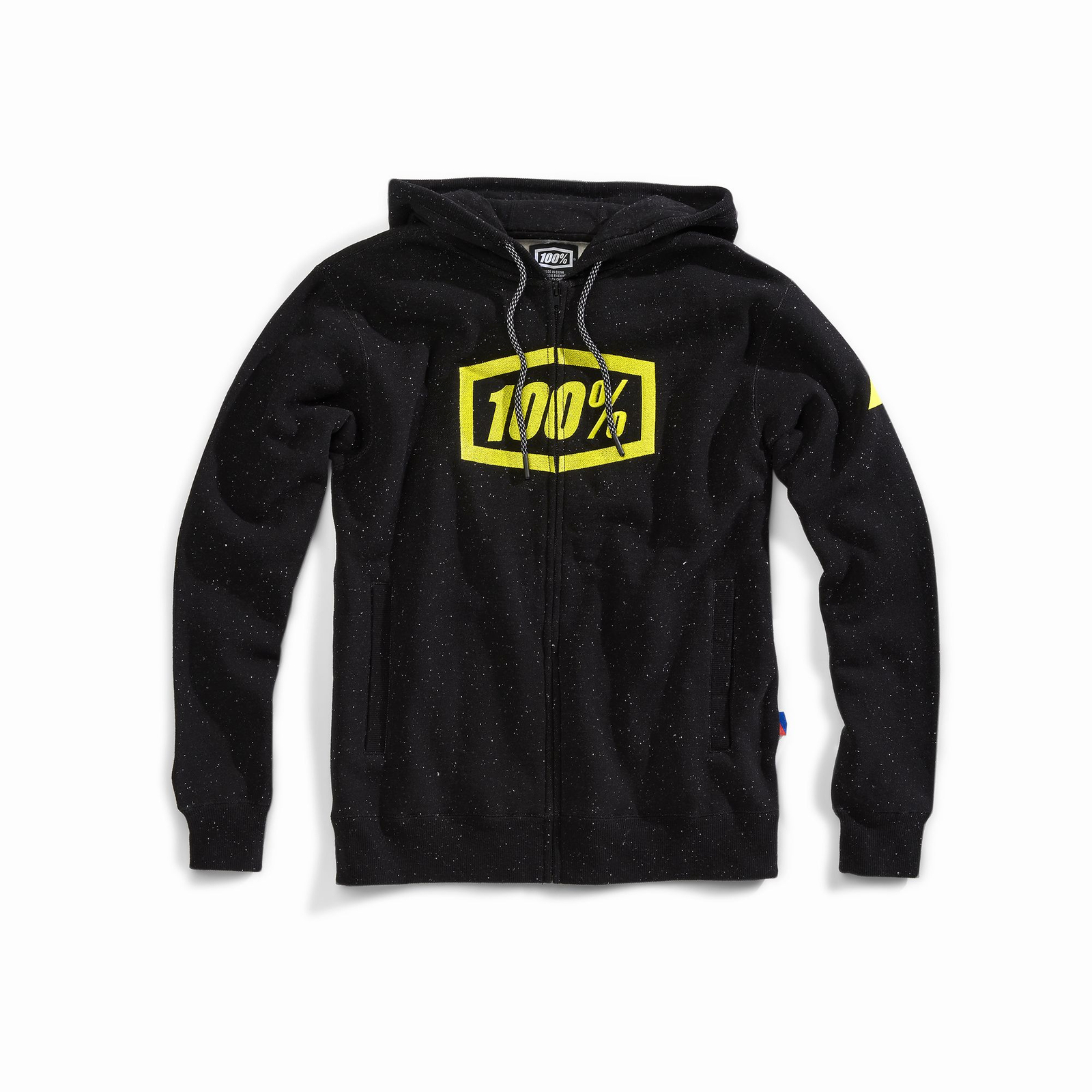 Chaqueta de ciclismo 100% sindicato Zip Hooded Sweatshirt Negro Lima Medio Chaqueta de ciclismo 100% sindicato Zip Hooded Sweatshirt Negro Lima Medio