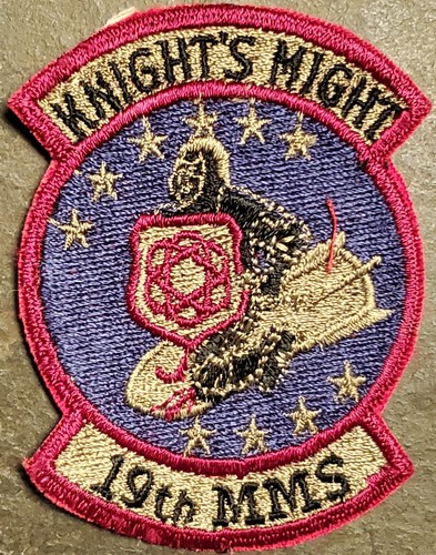 USAF AIR FORCE KNIGHTS MIGHT 19th MMS MUNITIONS MAINTENANCE SQUADRON SUBDUED VTG - Picture 1 of 2