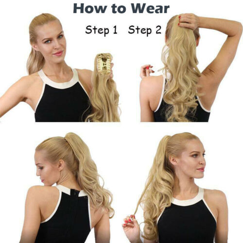 Extensiones de cabello con clip de garra de cola de caballo reales cola de flequillo como peluquerías onduladas humanas EE. UU. - Imagen 12 de 41