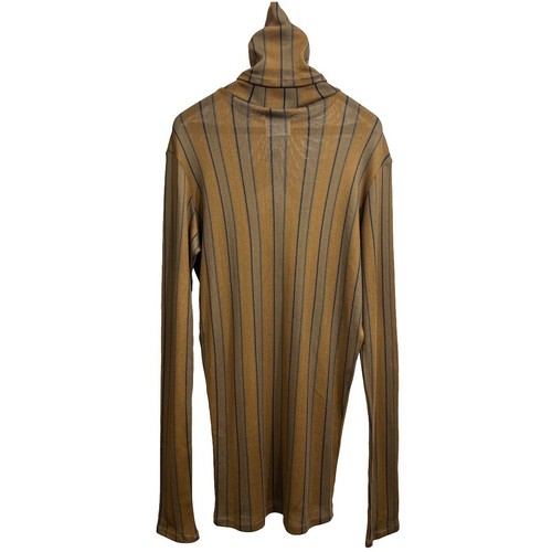 Hed Mayner Striped Mesh Turtleneck Sweater M T-Shirt Long Sleeve Knit Top Mens - Picture 4 of 8