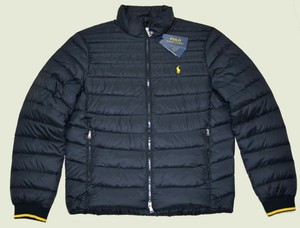 polo puffer jacket black