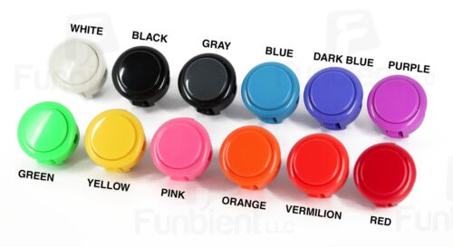 Sanwa Denshi Original OBSF-30 Black Push Button JAMMA guitar kill switch 30mm - Picture 7 of 9