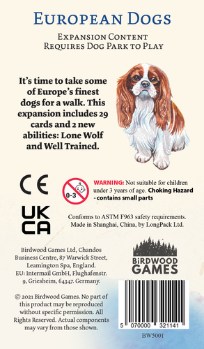 Dog Park Cosy Card Board Game European Dogs Expansion Pack 31 Cards Brand New - Picture 2 of 3