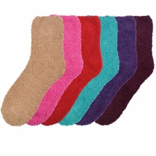 6pair Women Dailywear Cold Fuzzy Cozy Plush Soft Slipper Socks Warm Winter 9-11