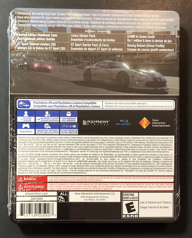 Comprar Gran Turismo Sport Steelbook para PS4 - mídia física - Xande A  Lenda Games. A sua loja de jogos!