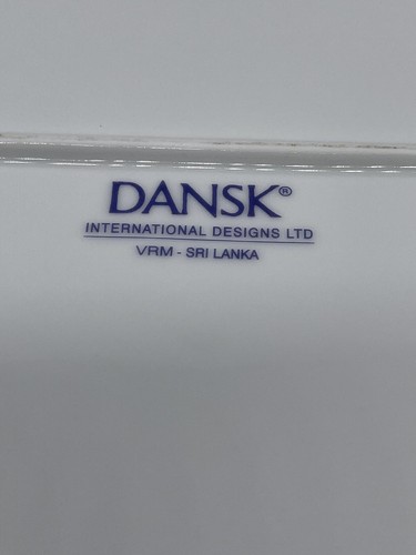Plato para servir Dansk Dan 99 14" X11” flores y hojas pintadas a mano Sri Lanka - Imagen 3 de 4