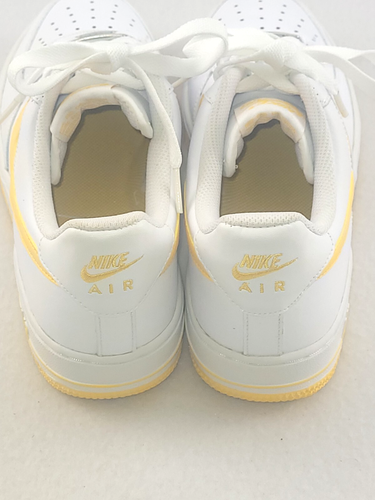 Nike Air Force 1 Low 314192-174 White Yellow Shoes Sneakers Size 5Y Women’s 6.5 - Picture 4 of 7