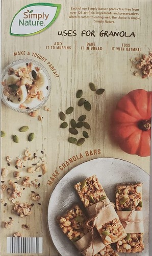 Simply Nature Organic Cereal (2) PK! Pumpkin Seed & Flax Granola Cereal /Coconut - Picture 4 of 5