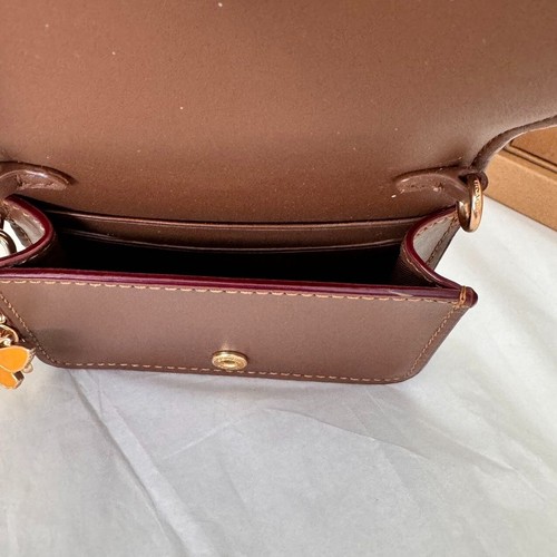 NWT COACH Boxed Mini Wallet On A Chain Floral Print Small White Flowers CR949 - Picture 8 of 15