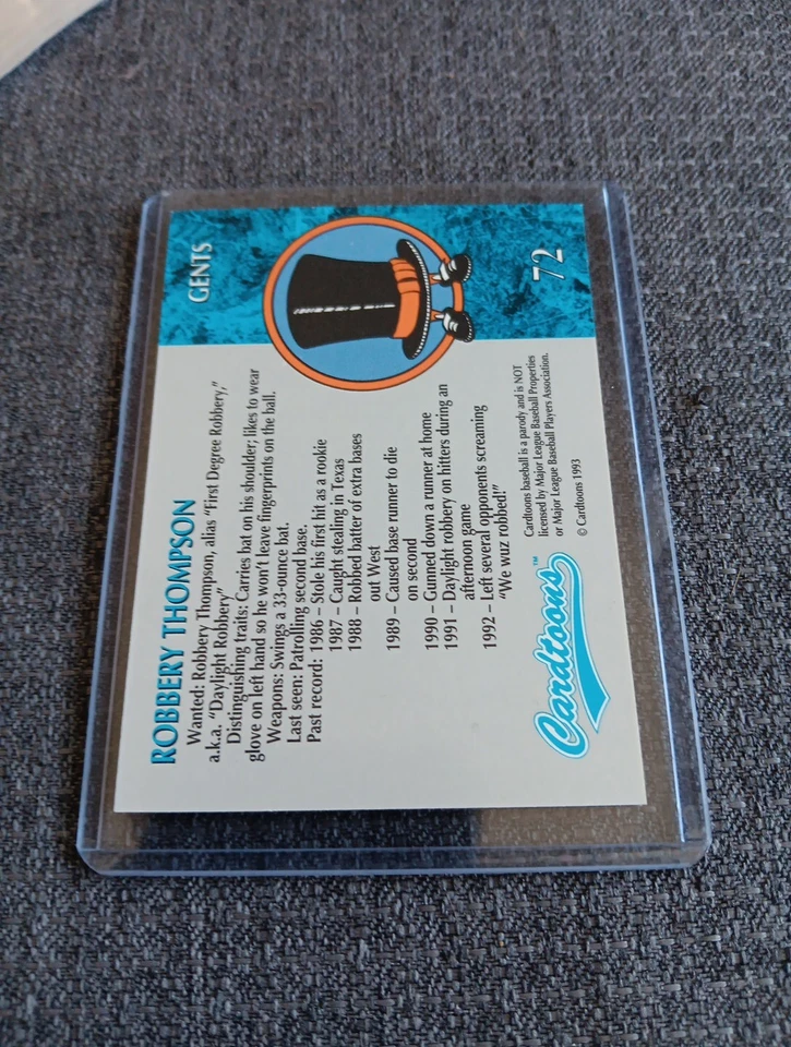 1993-95 Cardtoons Robby Thompson Robbery Thompson #72 - Image 2 of 2