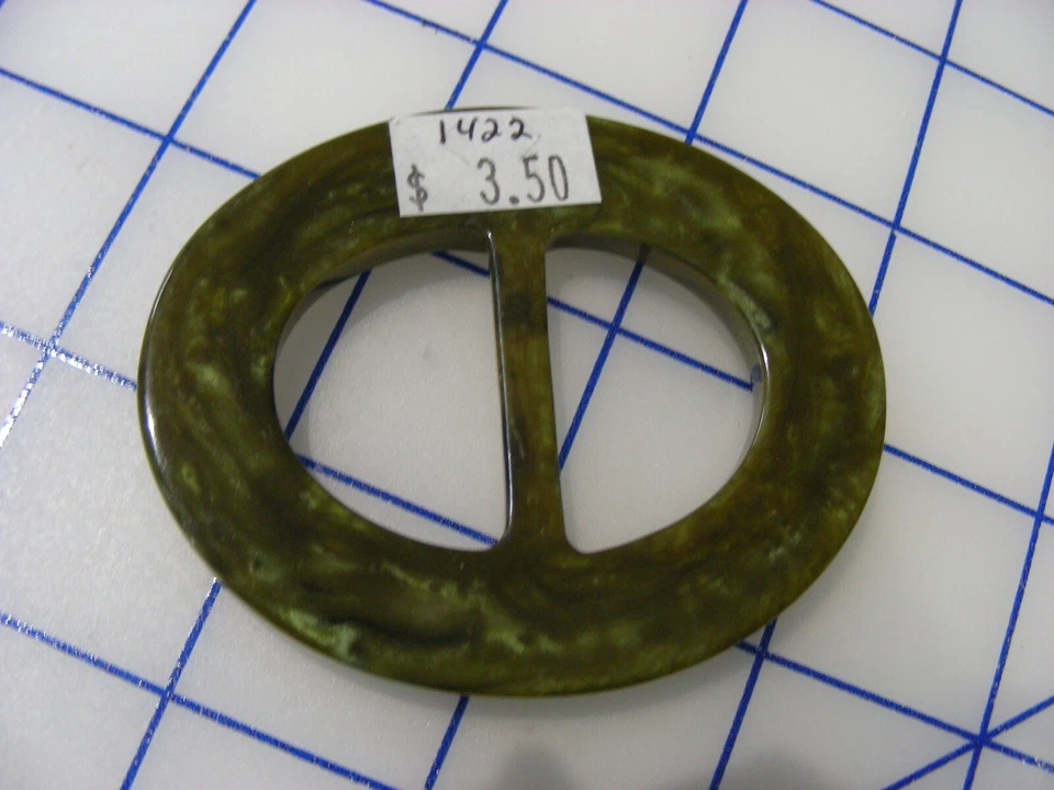 Hebilla de cinturón deslizante acrílico/plástico pesado - verde oliva marmoleado - 1 1/8"  Foto 2 de 2