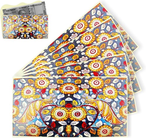 Madhubani Artwork Handmade Shagun Envelopes for Wedding, Festivals | Pack of 5. - Picture 4 of 13