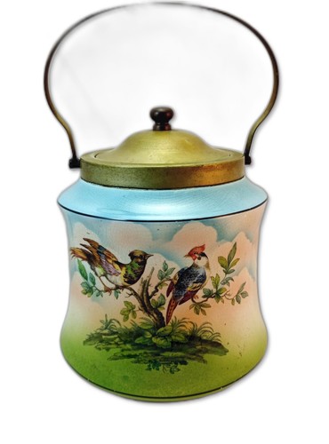 Antique Porcelain Cookie/Biscuit Jar Palissy Pottery Albert E. Jones(Longton) - Picture 2 of 18