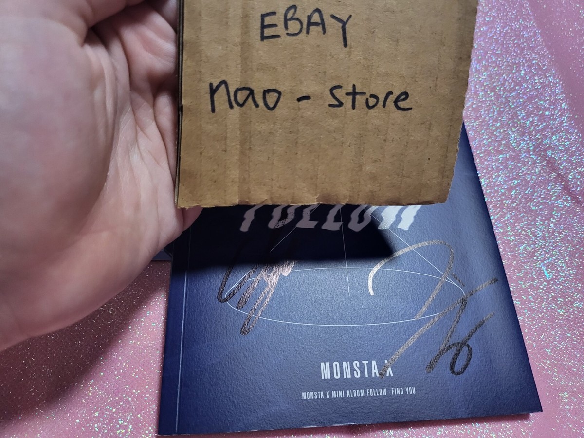 MONSTA X FOLLOW ALL 6 MEMBERS SIGNED AUTOGRAPHED PROMO ALBUM