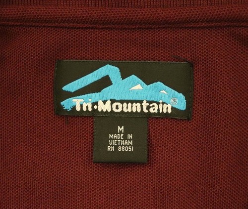 Tri Mountain Polo Shirt M Medium Burgandy Denali National Park Long Sleeve New - Picture 4 of 7