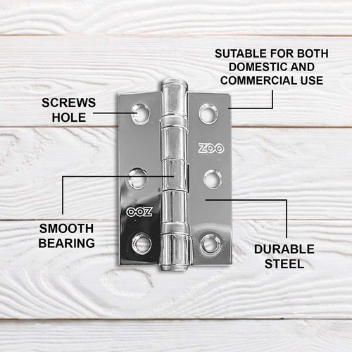 Internal Door Hinges Ball Bearing Fire Doors 3 inch 75mm Suit Pair & SCREWS - Picture 13 of 16