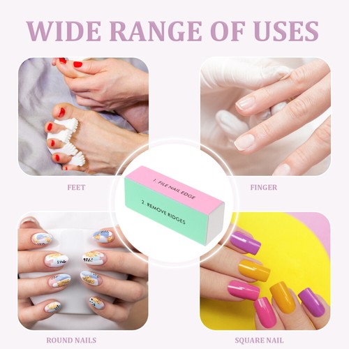 10 Stück/Set Waschbar 4-Wege Nagelpuffer Schleifblöcke Nagelglanz - Bild 4 von 10