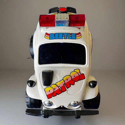 Vintage VW Volkswagen Beetle Battery Operated Talking Police Car - Made in Japan - Picture 8 of 24