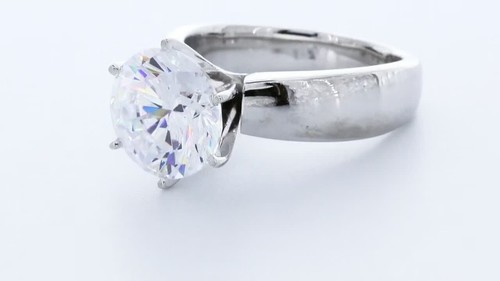 KLASSISCHER SOLITÄRRING 5 KARAT NATÜRLICHER DIAMANT E/SI1 RUNDSCHLIFF 14 K WEISSGOLD KRAPPEN - Video 1 von 1