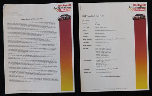 Rockwell Automation Racing 2002 NASCAR Media Kit - Imagen 6 de 10