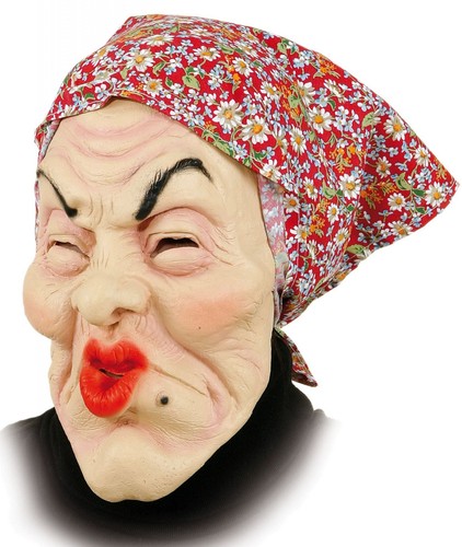 Gummi Maske Alte Frau Oma Masken Fasching Hexenmaske Karneval Halloween Witch - Bild 2 von 2