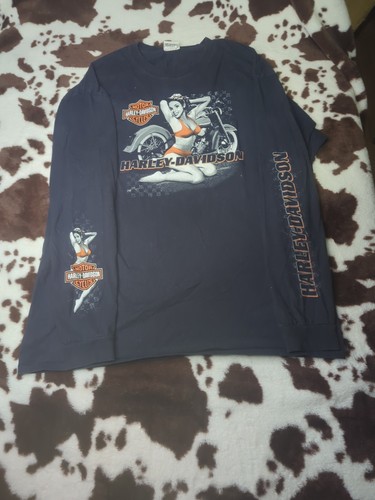  Vintage Harley Davidson Longsleeve Awesome Graphic Of *Pin-up Girl* HD 2XL - Bild 1 von 14